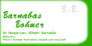 barnabas bohmer business card
