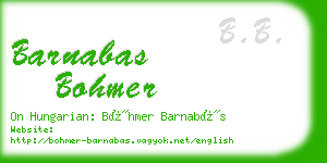 barnabas bohmer business card